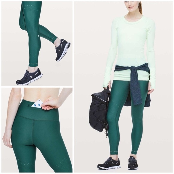 Lululemon Zoned In Tight 27" Green Jasper Size 8 - Picture 1 of 13